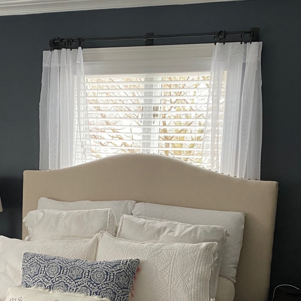 NWT! Sheer white curtains (contains 2 panels)